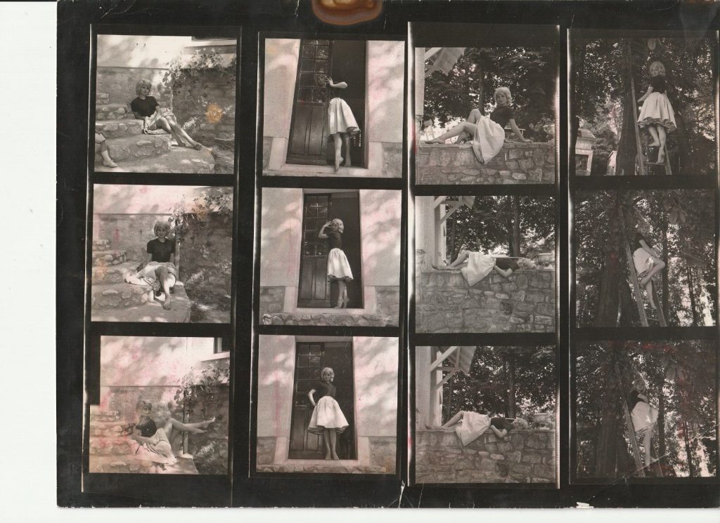 TIRAGE PHOTO argentique 1960' planche contact ACTRICE PINUP 21X27CM