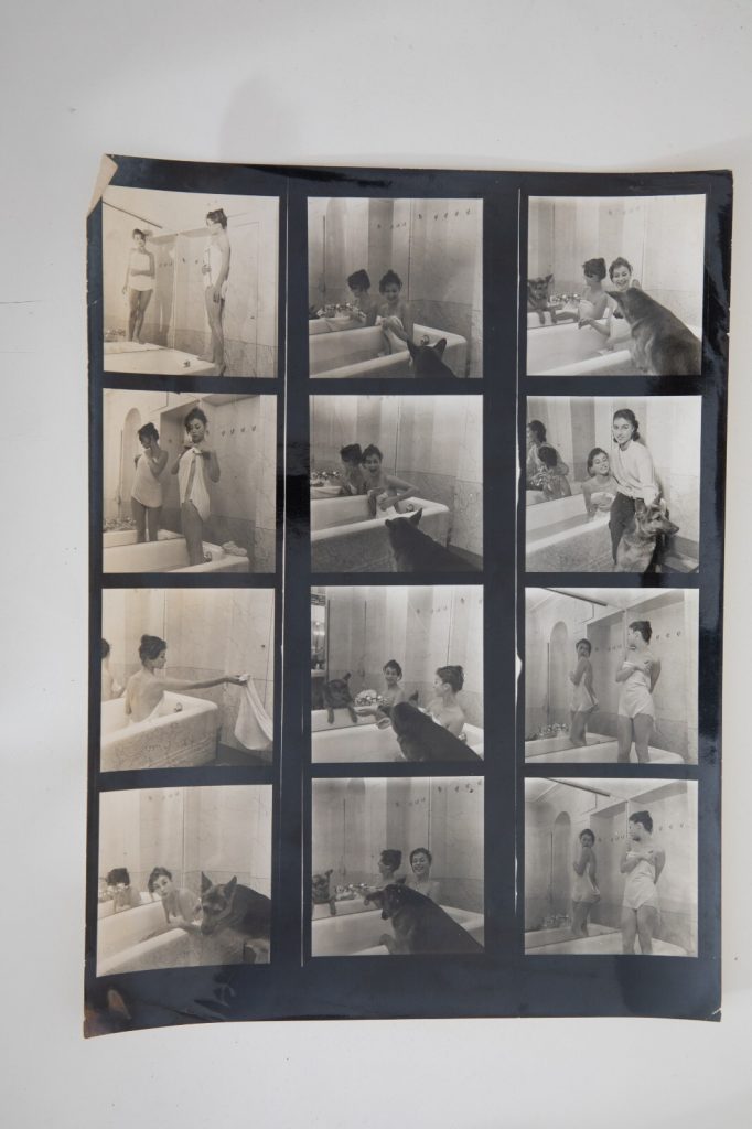 Planche contact argentique PHOTO DIMITRI  1960' actrice Mireille Granelli