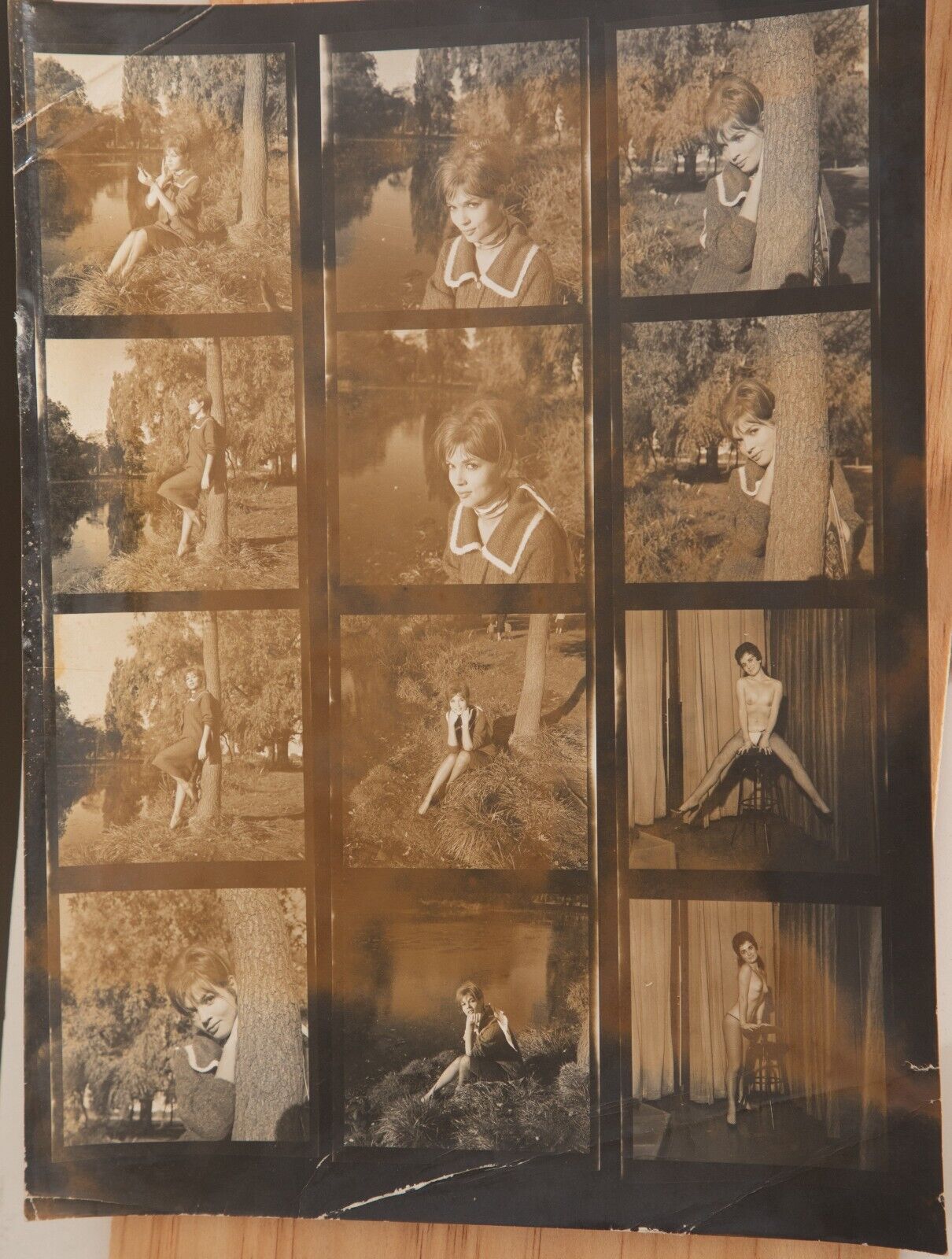 TIRAGE PHOTO Planche contact argentique 1960 PIN-UP FORMAT DES IMAGES 6X6CM