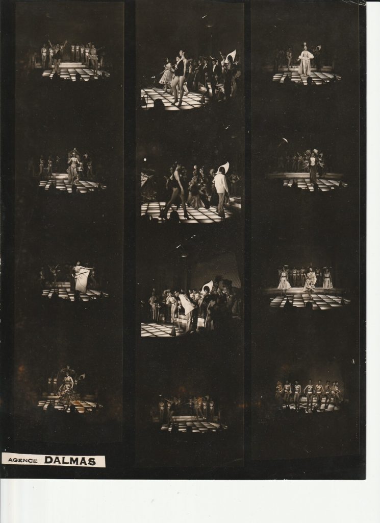 TIRAGE PHOTO	argentique 1960' planche contact 	CABARET LA NOUVELLE EVE 21X27cm