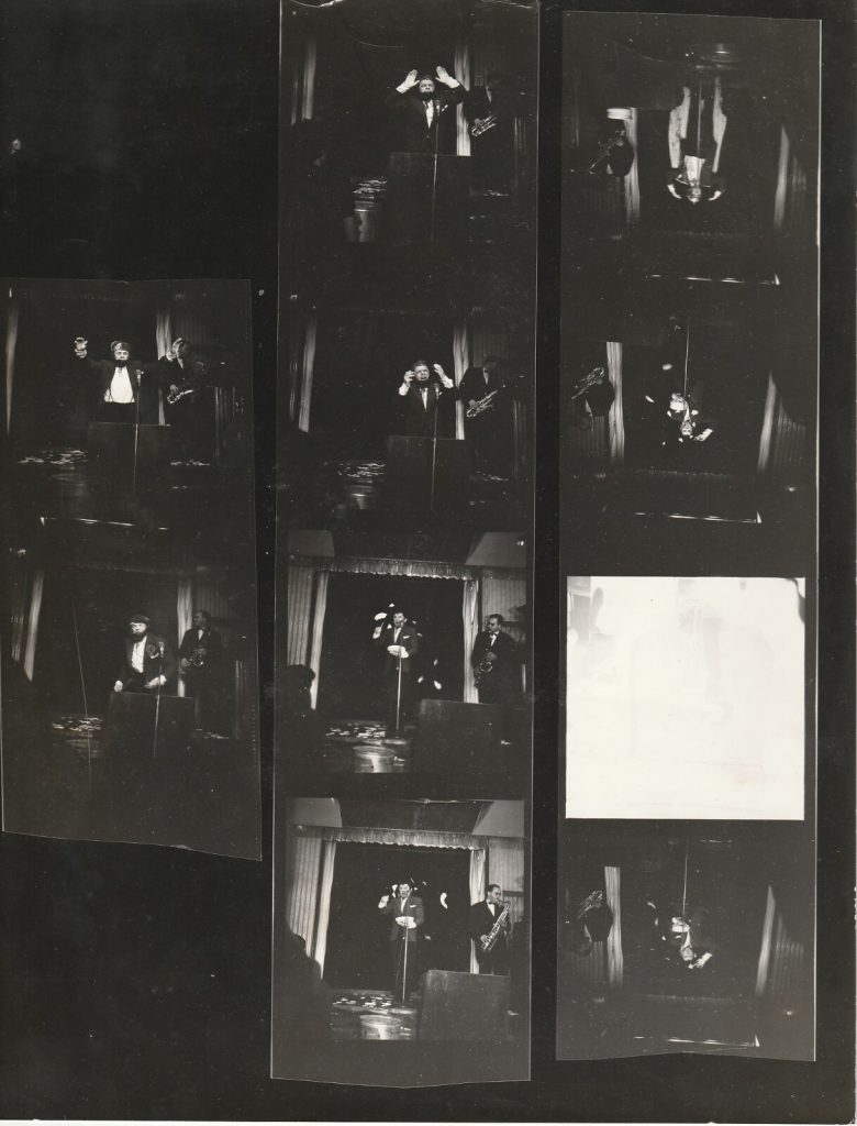 TIRAGE PHOTO	argentique 1960' planche contact 	CABARET BURLESQUE PARIS 21X28cm