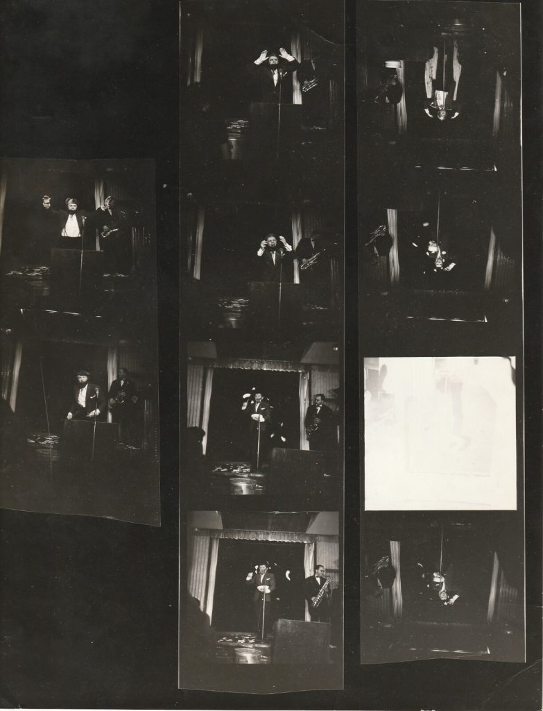 TIRAGE PHOTO	argentique 1960' planche contact 	CABARET BURLESQUE PARIS 21X28cm