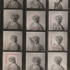 TIRAGE PHOTO	argentique 1960' planche contact  ACTRICE PINUP 21X27CM