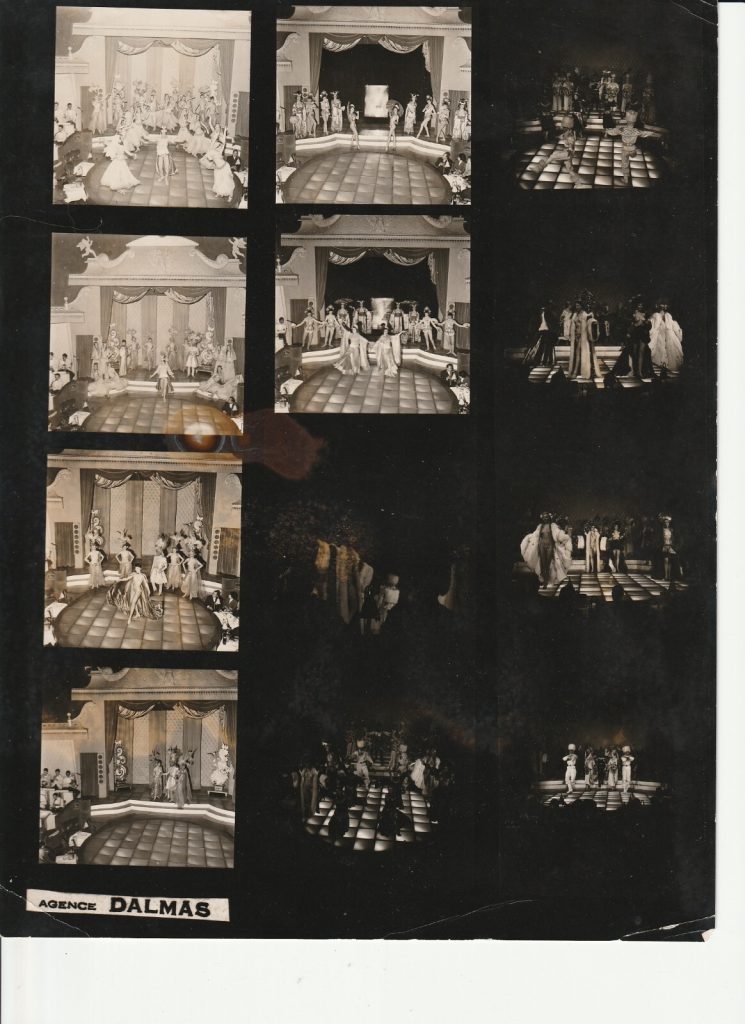 TIRAGE PHOTO	argentique 1960' planche contact 	CABARET LA NOUVELLE EVE 21X27cm
