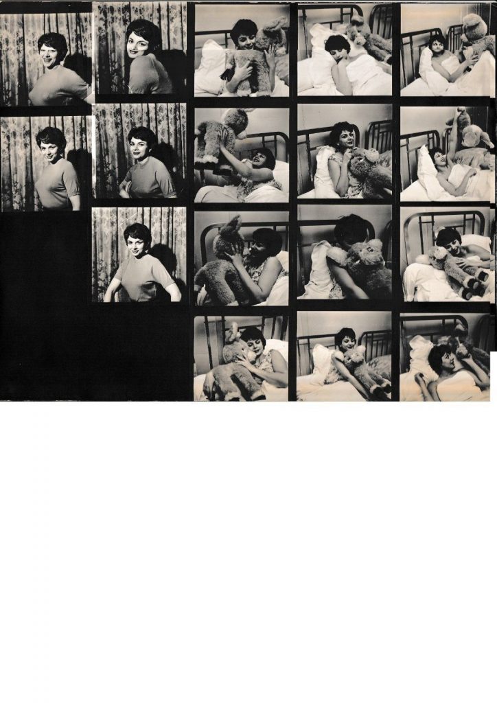 TIRAGE PHOTO	argentique 1960' planche contact 1960'	ACTRICE SANDRA MILO 24x30cm