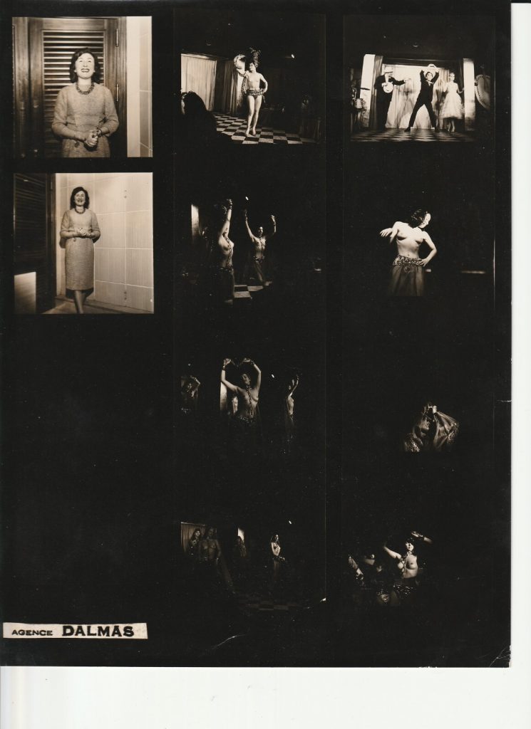 TIRAGE PHOTO	argentique 1960' planche contact 	CABARET LA BOULE BLANCHE  21X27cm