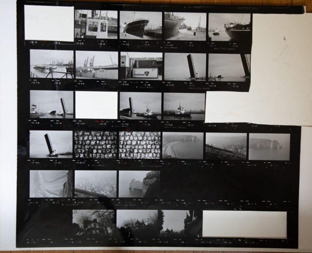 TIRAGE PHOTO	argentique grande planche contact 1980	VUE DIVERS NORMANDIE 40X50cm