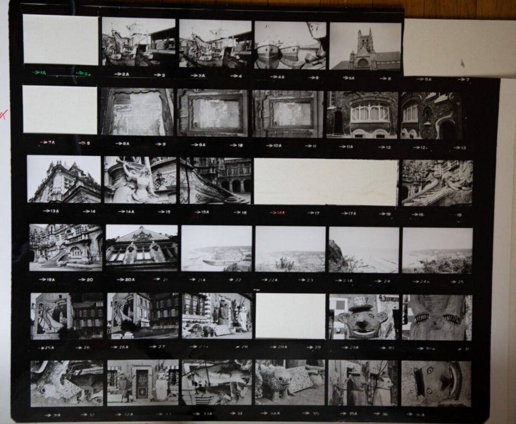 TIRAGE PHOTO argentique grande planche contact 1980 VUE DIVERS NORMANDIE 40X50cm