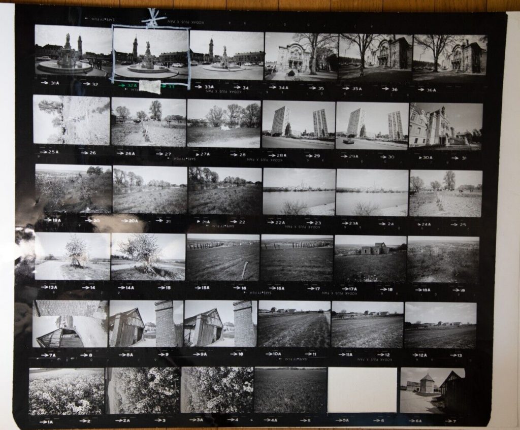 TIRAGE PHOTO argentique grande planche contact 1980 VUE DIVERS NORMANDIE 40X50cm
