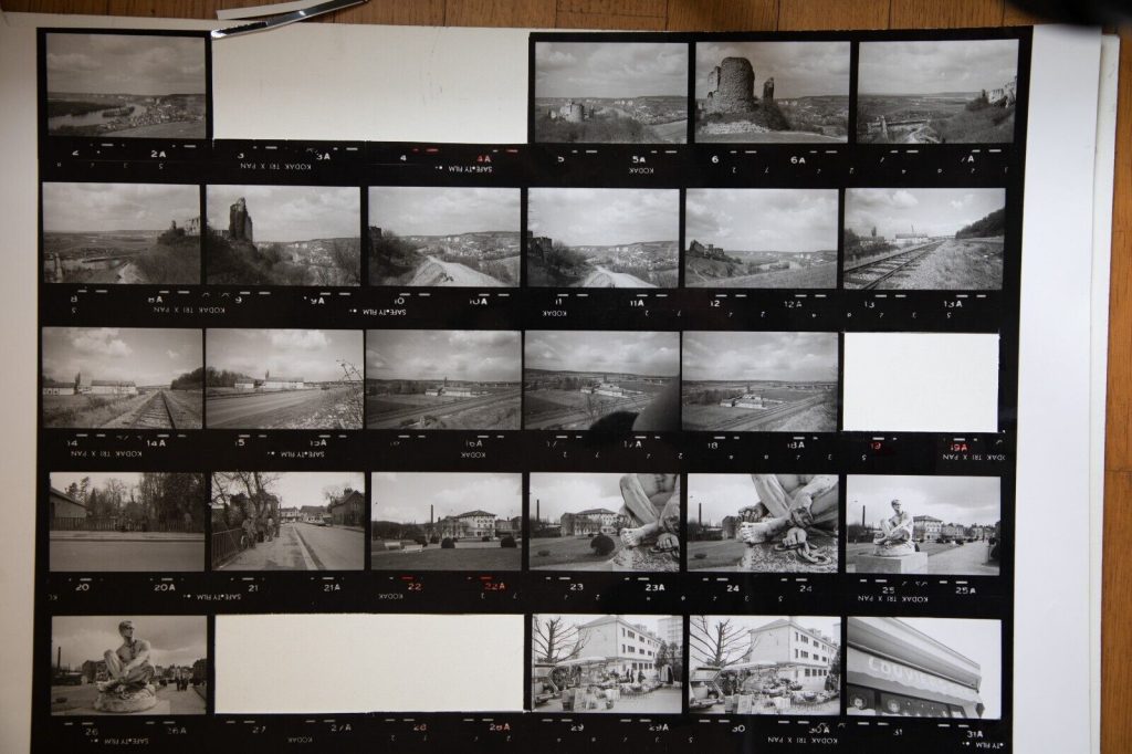 TIRAGE PHOTO argentique grande planche contact 1980 VUE DIVERS NORMANDIE 40X50cm