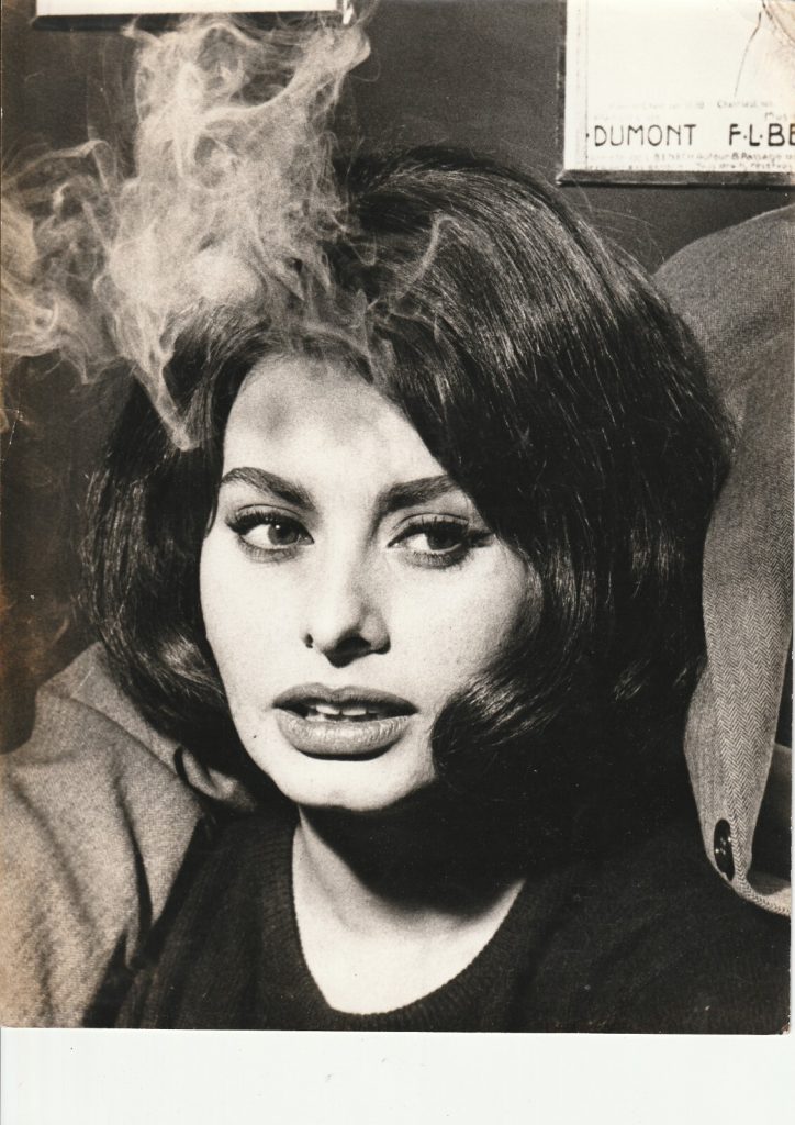 TIRAGE PHOTO ARGENTIQUE 1960' PORTRAIT DE SOFIA LOREN 21X27cm