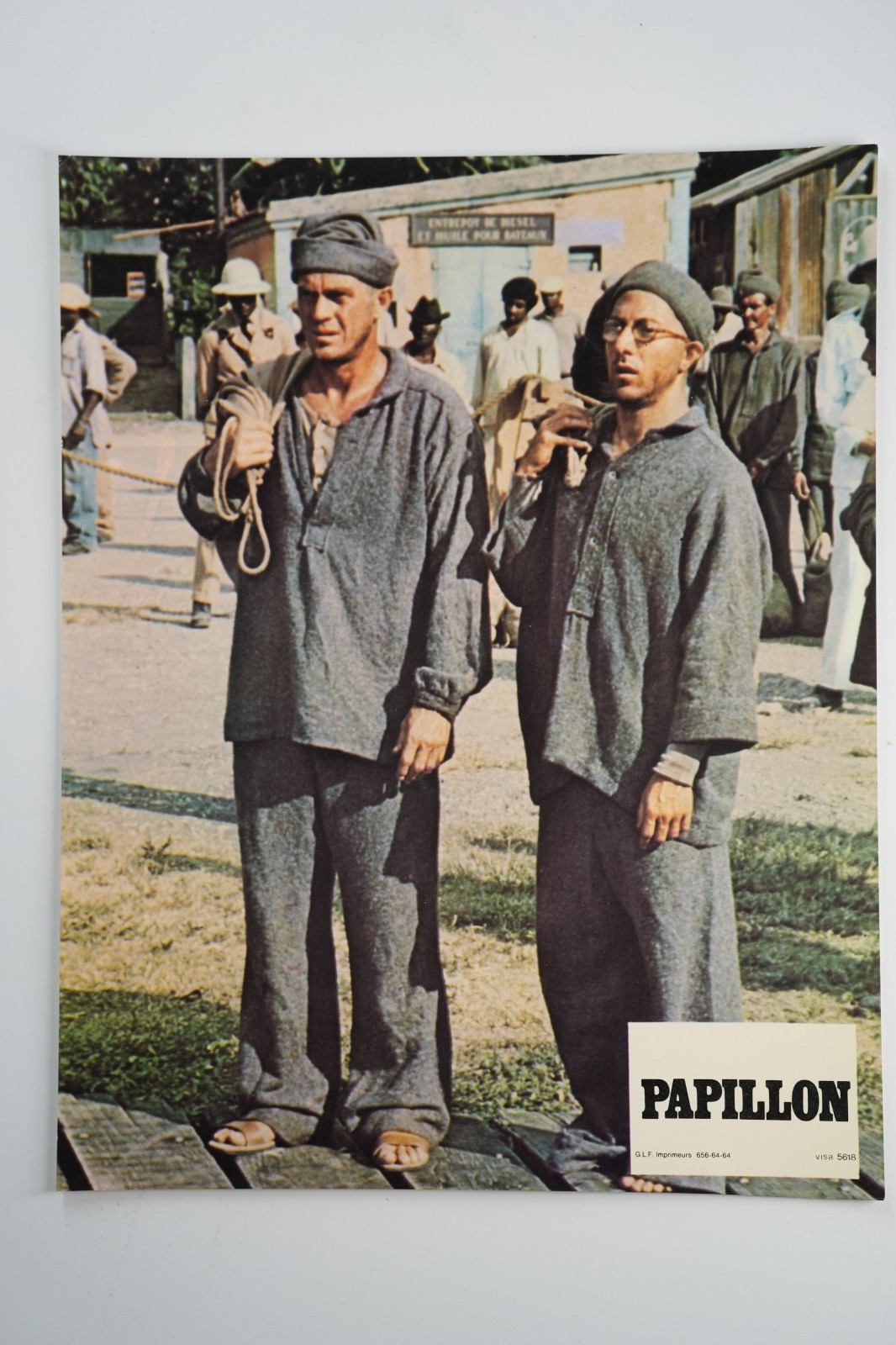 PHOTO Cinéma LOBBY CARDS PAPILLON 22X28cm 1970 Steve McQueen Dustin Hoffman