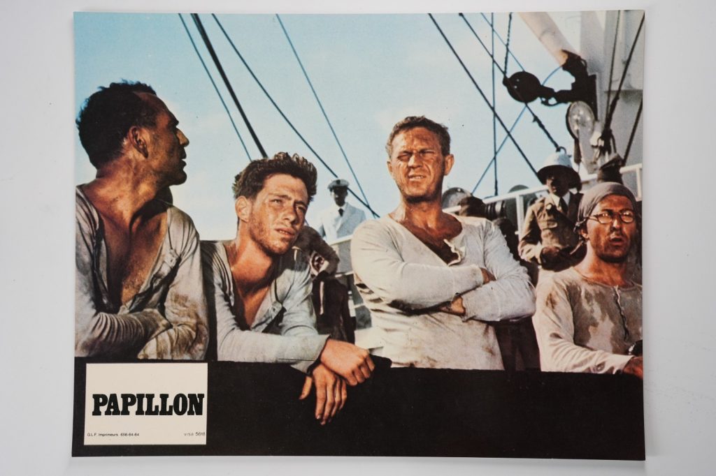 PHOTO Cinéma LOBBY CARDS PAPILLON	 22X28cm	1970 Steve McQueen Dustin Hoffman
