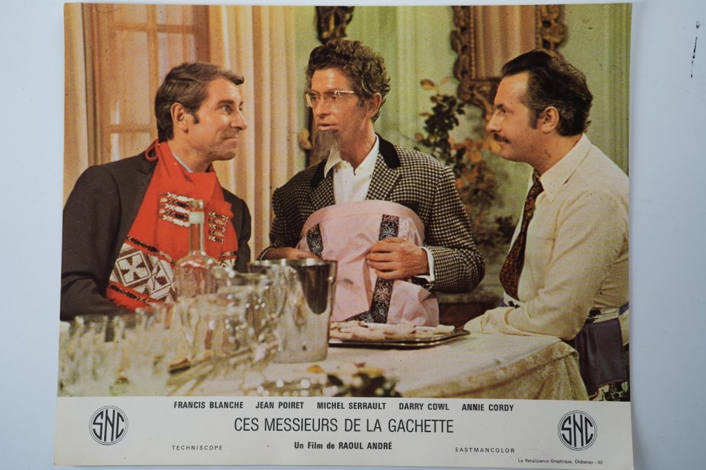 PHOTO Cinéma LOBBY CARDS ces messieurs de la gachette 25X30cm 1970 Serrault