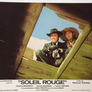 PHOTO Cinéma LOBBY CARDS Soleil Rouge	23X30cm	1970 Alain Delon