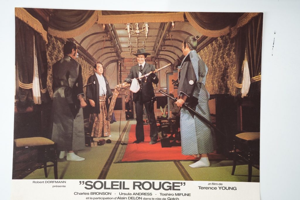 PHOTO Cinéma LOBBY CARDS Soleil Rouge 23X30cm 1970 Alain Delon