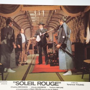 PHOTO Cinéma LOBBY CARDS Soleil Rouge	23X30cm	1970 Alain Delon