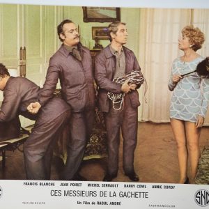 PHOTO Cinéma LOBBY CARDS ces messieurs de la gachette 25X30cm 1970 Serrault