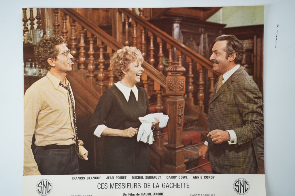 PHOTO Cinéma LOBBY CARDS ces messieurs de la gachette 25X30cm 1970 Serrault
