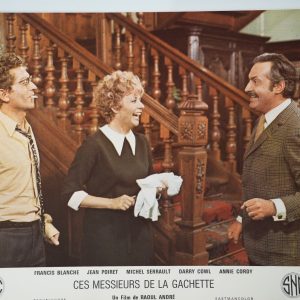 PHOTO Cinéma LOBBY CARDS ces messieurs de la gachette 25X30cm 1970 Serrault