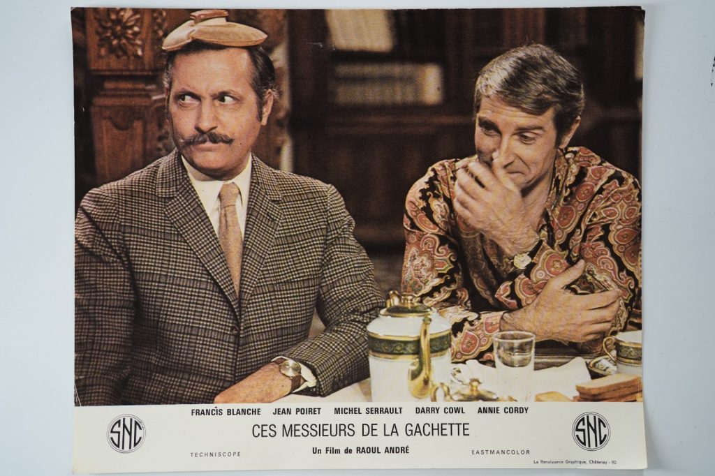 PHOTO Cinéma LOBBY CARDS ces messieurs de la gachette 25X30cm 1970 Serrault