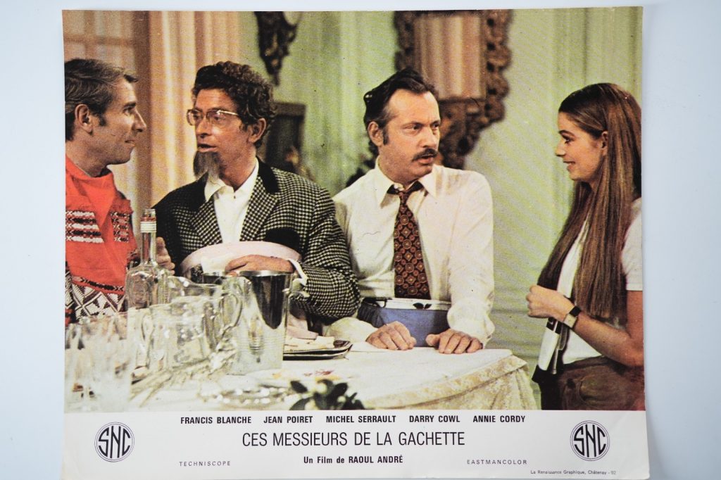 PHOTO Cinéma LOBBY CARDS ces messieurs de la gachette 25X30cm 1970 Serrault
