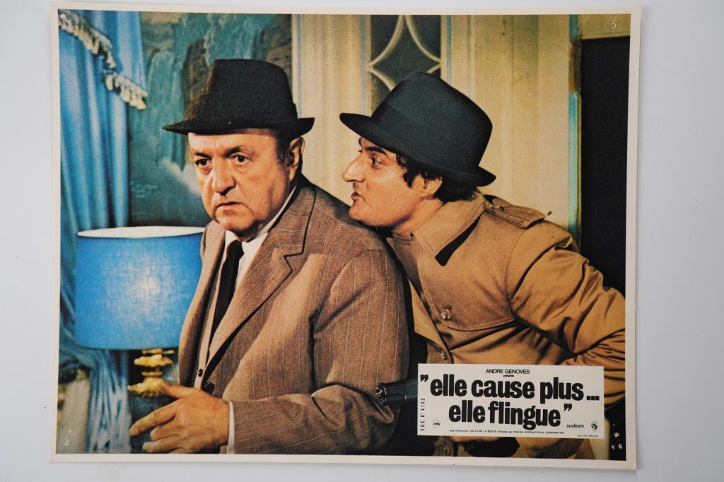 PHOTO Cinéma LOBBY CARDS ELLE CAUSE PLUS... ELLE FLINGUE 22X28cm 1970 GIRARDOT