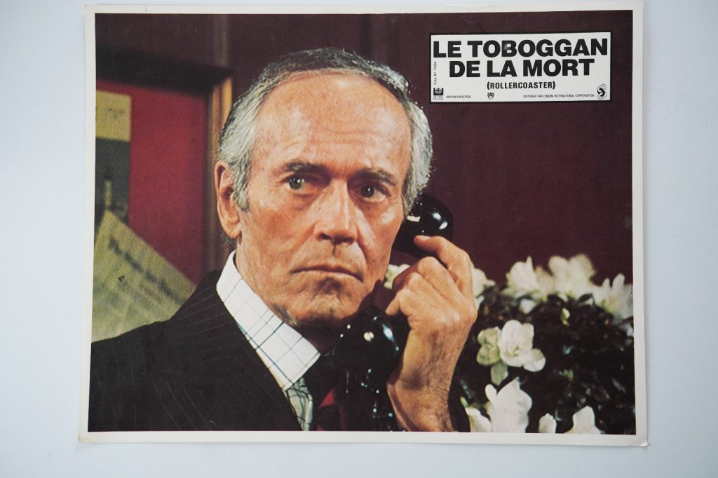 PHOTO Cinéma LOBBY CARDS LE TOBOGGAN DE LA MORT (ROLLERCOASTER) 1970 22X29cm