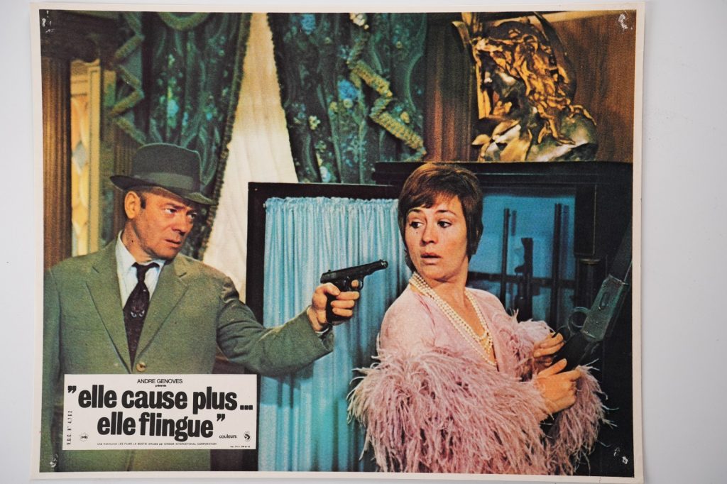 PHOTO Cinéma LOBBY CARDS ELLE CAUSE PLUS... ELLE FLINGUE 22X28cm 1970 GIRARDOT