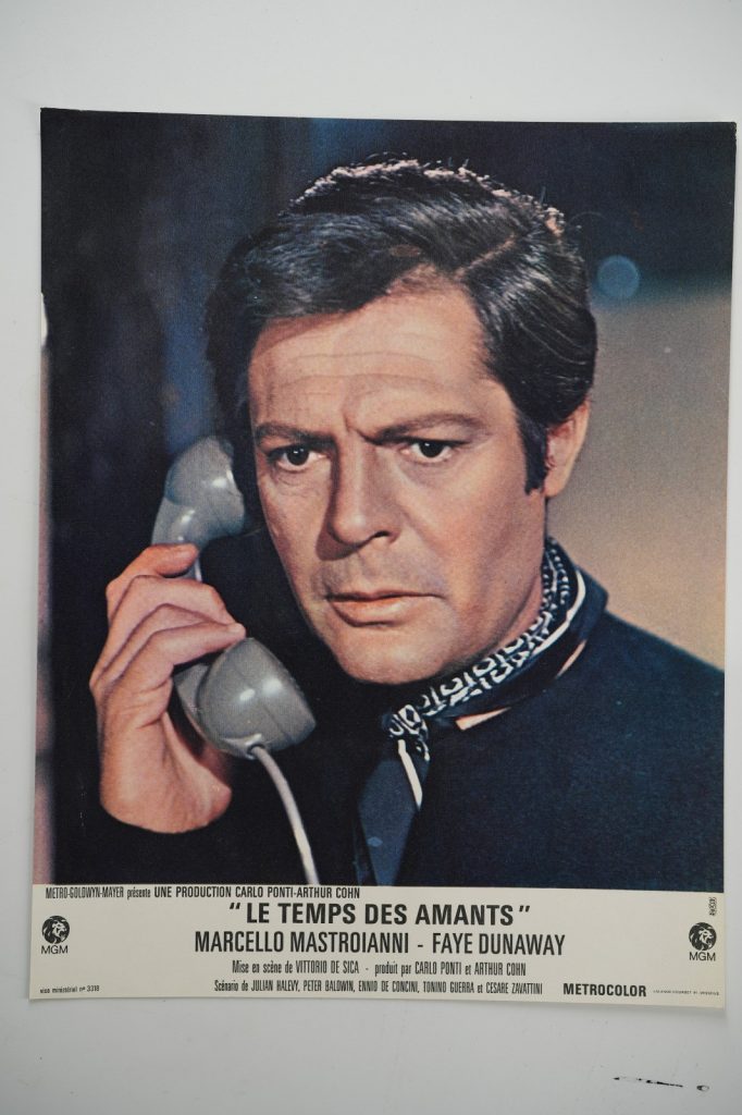 PHOTO Cinéma LOBBY CARDS Le temps des amants	23X28cm	1960 Marcello Mastroianni