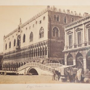 PHOTO-1870 ITALIE VENISE Palais des Doges-Papier albumine collé sur carton 26x34