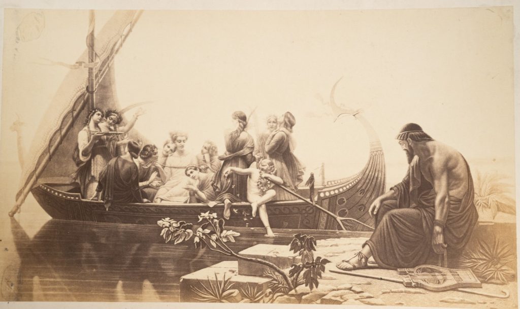 TIRAGE PHOTO Albumine Italie Tableaux de Gleyre Charles Le soir 20x34cm 1880