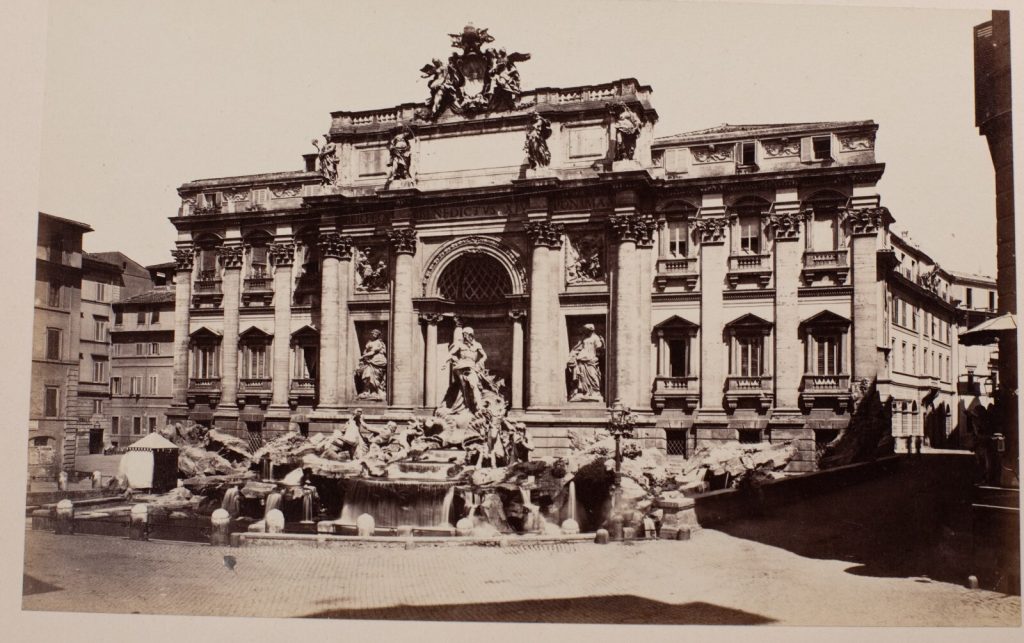 TIRAGE PHOTO ALBUMINE, 1880 ITALIE ROME FONTAINE DE TREVI 13X21cm