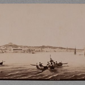 TIRAGE PHOTO ALBUMINE, 1880 REPRODUCTION DE TABLEAU ITALIE NAPLES 12X28cm
