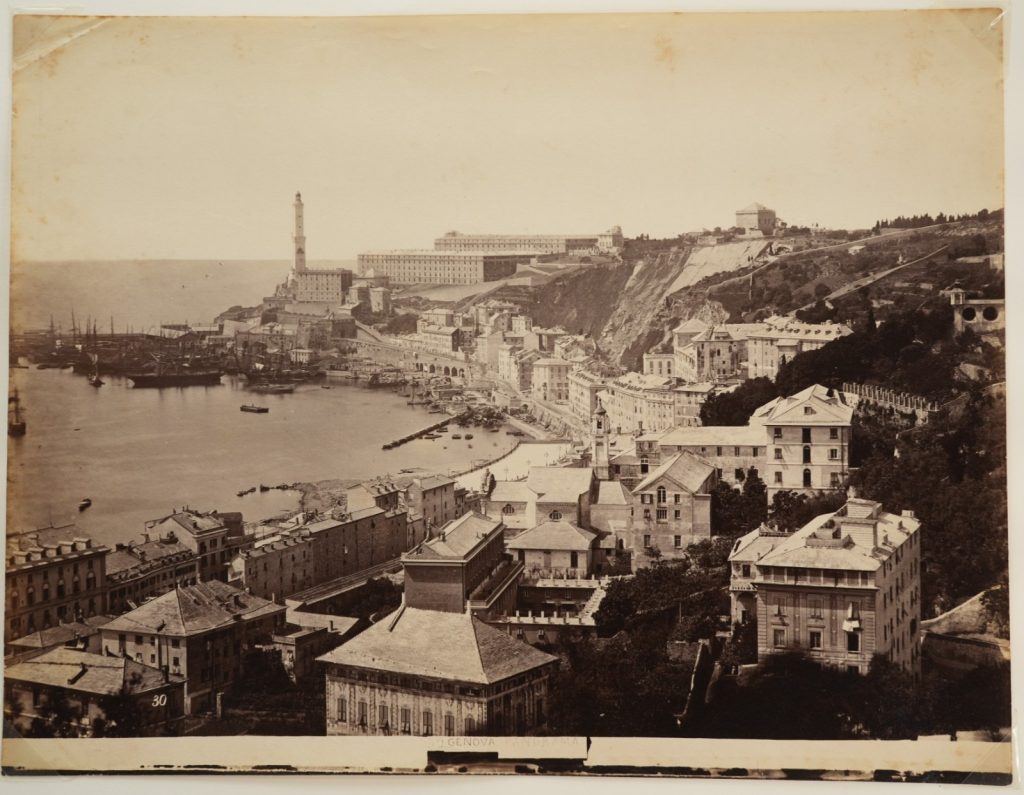 PHOTO Albumine	Italie	Panorama de Gênes	21X28cm	1880