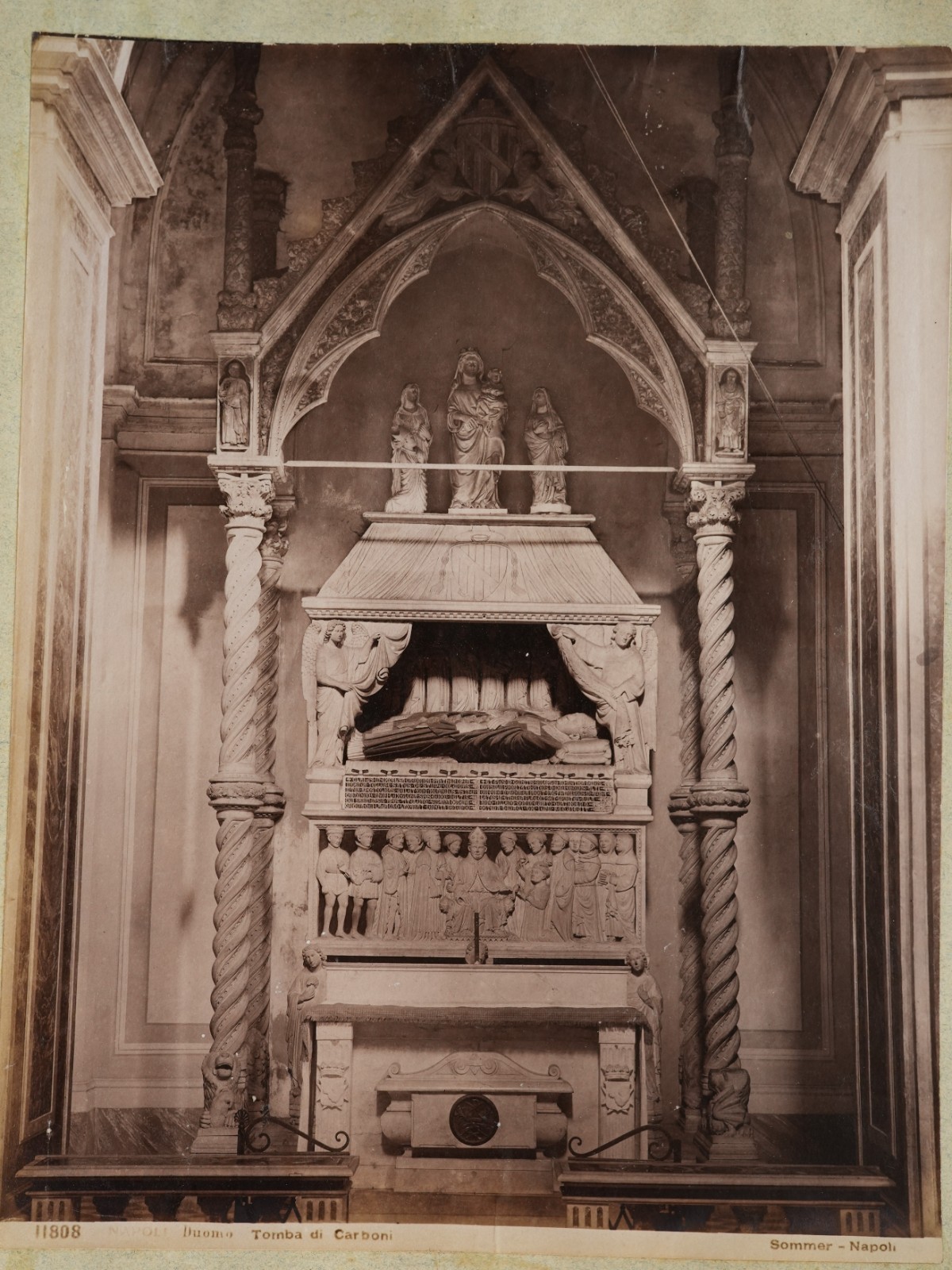 Albumine Italie Naples Duomo Tomba di Carboni 20X25cm 1880 Sommer