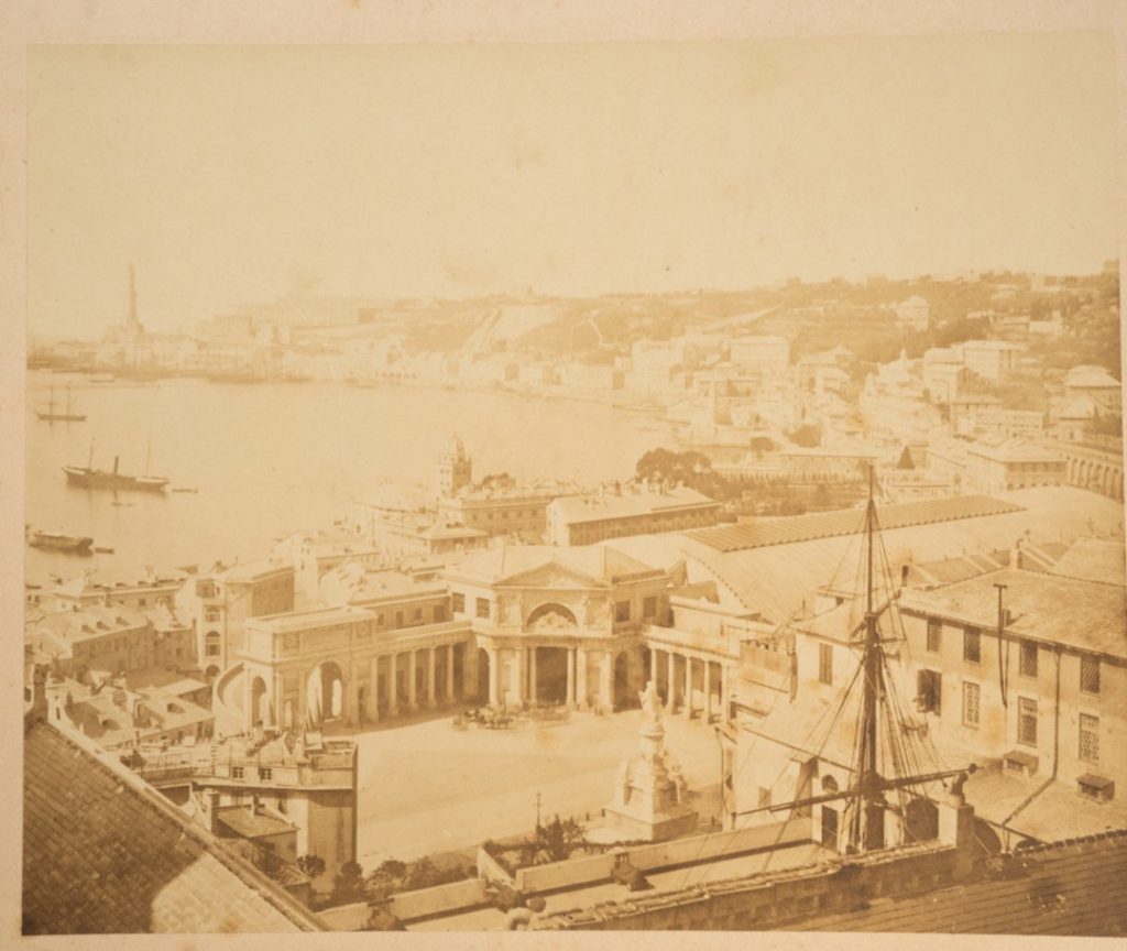 PHOTO Albumine	Italie	Vue générale de GENES 	20X26cm	1870