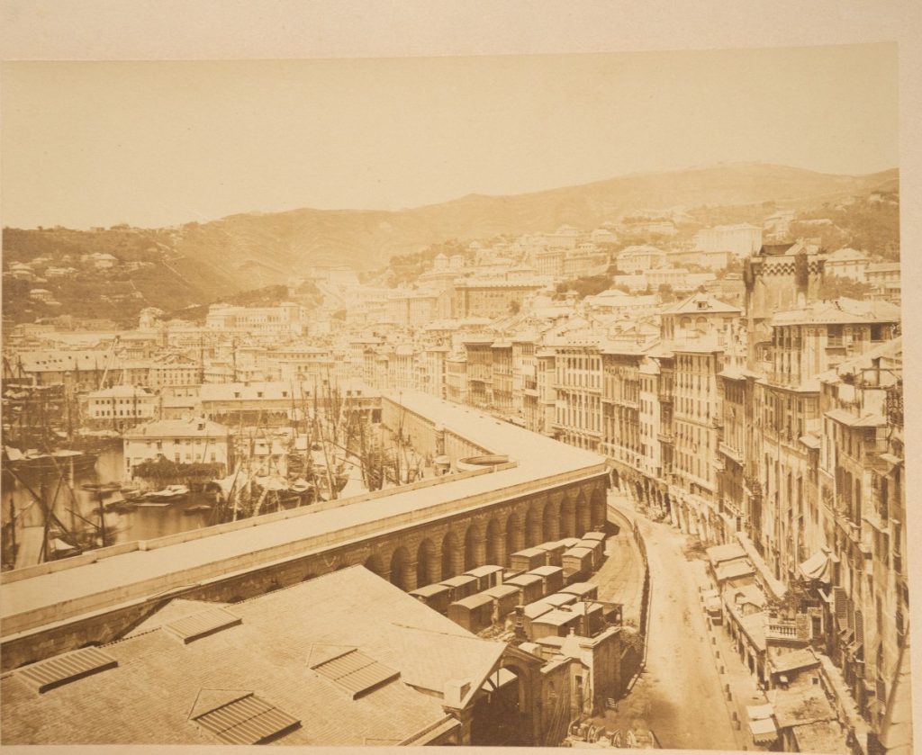 PHOTO Albumine	Italie	Vue générale de GENES 	20X26cm	1870