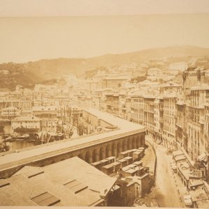 PHOTO Albumine	Italie	Vue générale de GENES 	20X26cm	1870