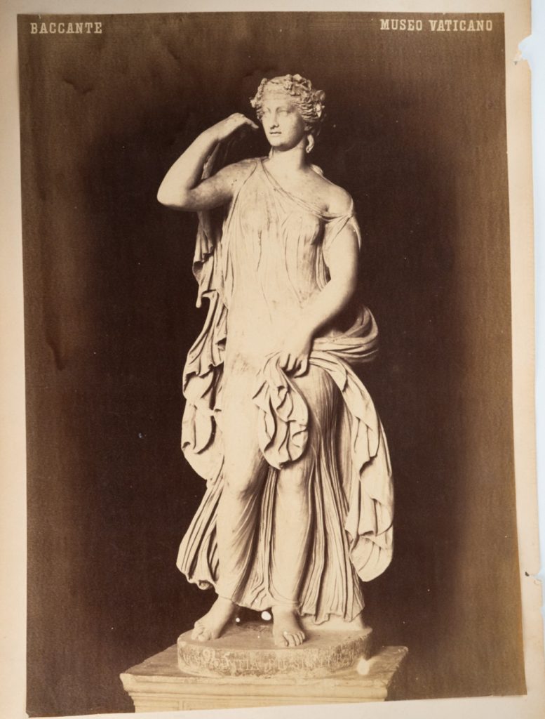 TIRAGE PHOTO Albumine	Italie	Statue BACCANTE Musée du Vatican	27X38cm	1880