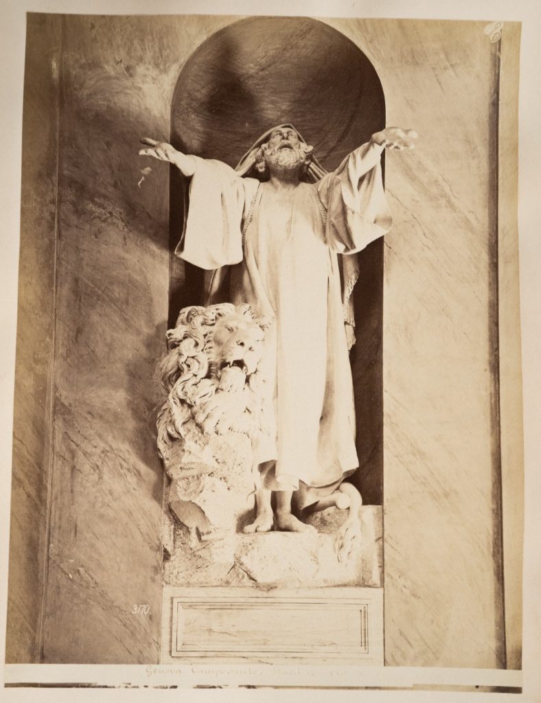 PHOTO Albumine Italie Statue Genes 21X29cm