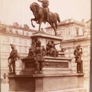 TIRAGE PHOTO ALBUMINE 1880 Italie 20X25cm Turin Monument Alberto