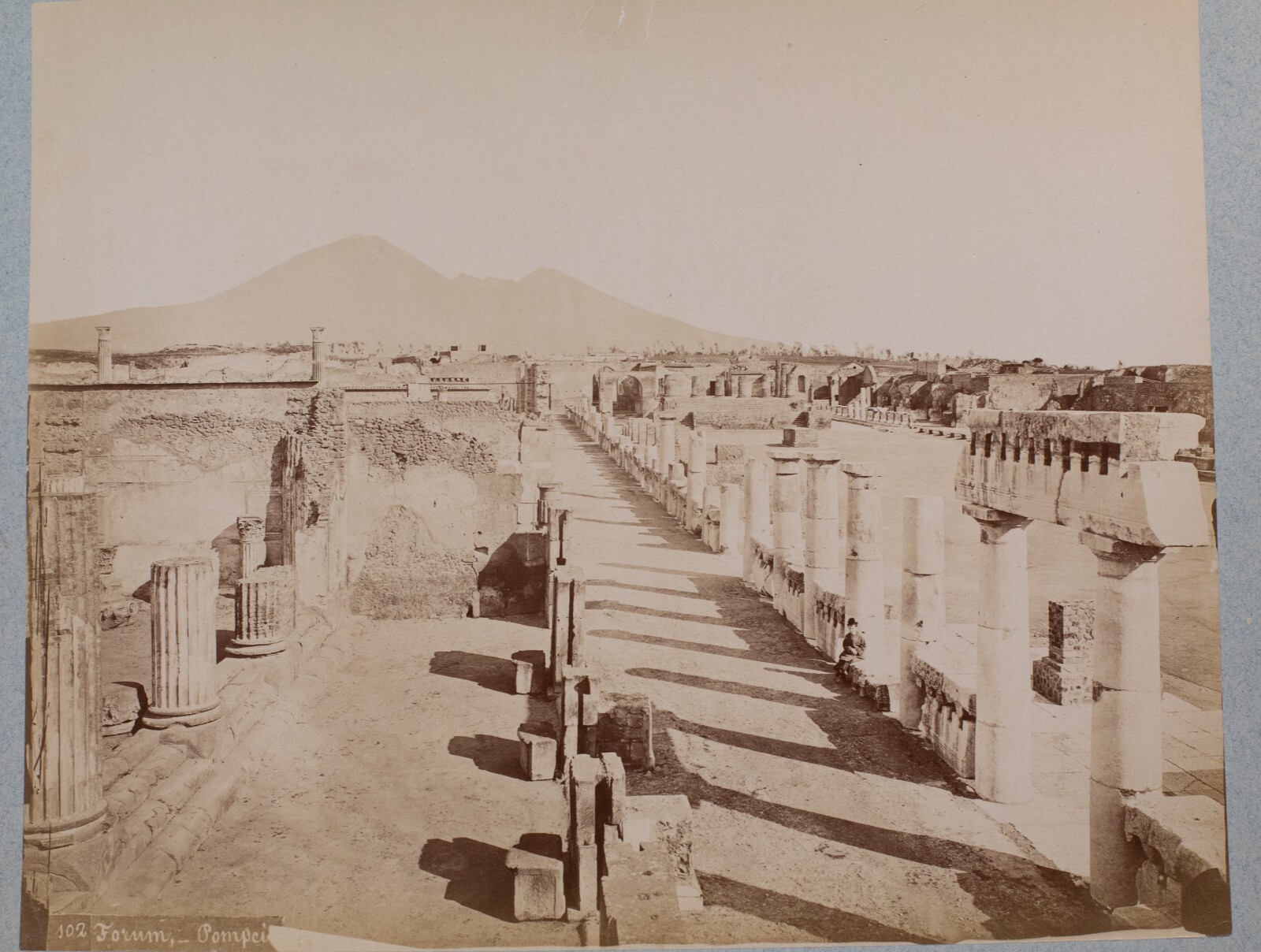 TIRAGE PHOTO ALBUMINE, 1880 Italie Pompei Forum 21X26cm