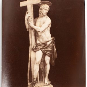 TIRAGE PHOTO ALBUMINE 1880 Italie 20X25cm Rome Statue Jésus Christ