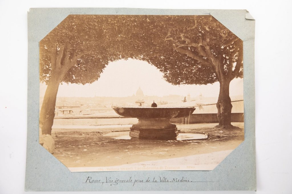TIRAGE PHOTO	ALBUMINE 1880	ITALIE ROME 20X25cm villa médicis