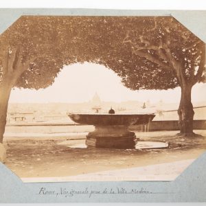 TIRAGE PHOTO	ALBUMINE 1880	ITALIE ROME 20X25cm villa médicis