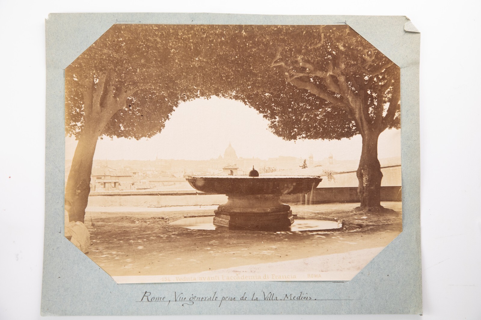 TIRAGE PHOTO ALBUMINE 1880 ITALIE ROME 20X25cm villa médicis