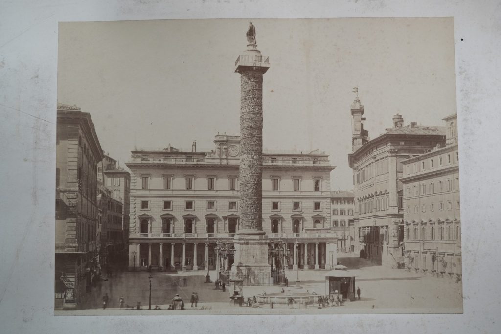PHOTO Albumine Italie Rome Colonne de Marc-Aurèle (Antonina) 30x40cm 1880
