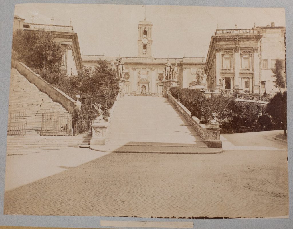TIRAGE PHOTO ALBUMINE, 1880 ITALIE ROME CAPITOLE 20X26cm