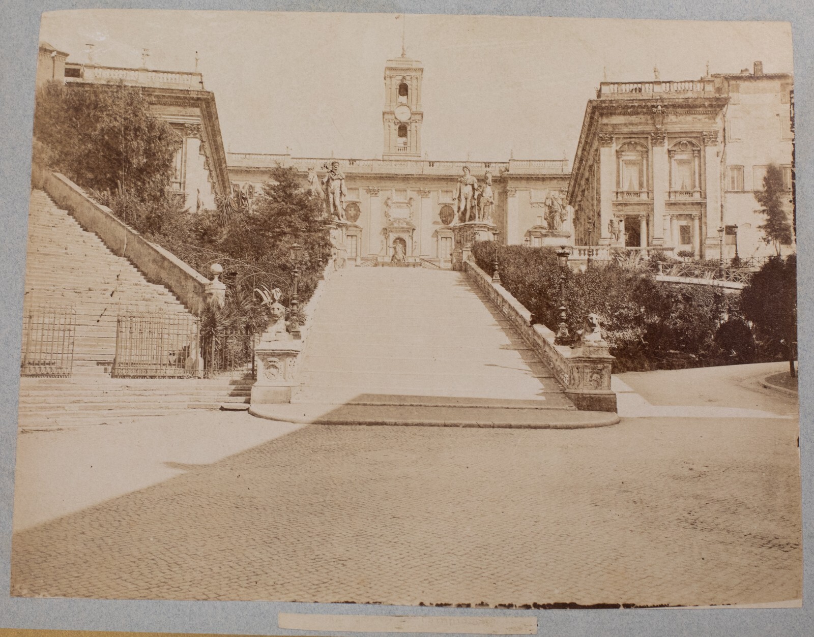 TIRAGE PHOTO ALBUMINE, 1880 ITALIE ROME CAPITOLE 20X26cm